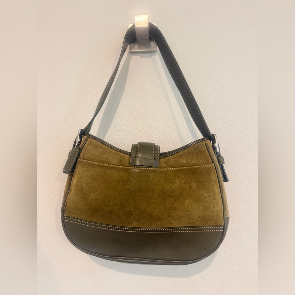 Coach Vintage Suede Leather Trim Silver Hardware Handbag - Picture 2 of 9